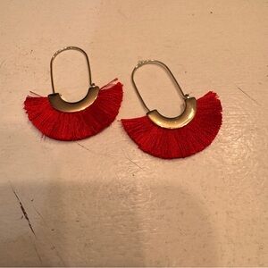 Elegant Red Tassel Earrings